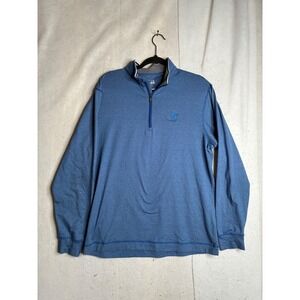 Cutter & Buck Mens Medium Blue Kapalua CB DryTec 1/4 Zip Pullover Golf Shirt